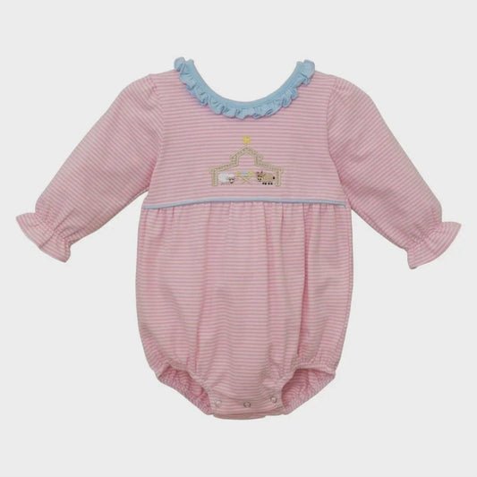Girl's Nativity Ruffle Bubble Romper