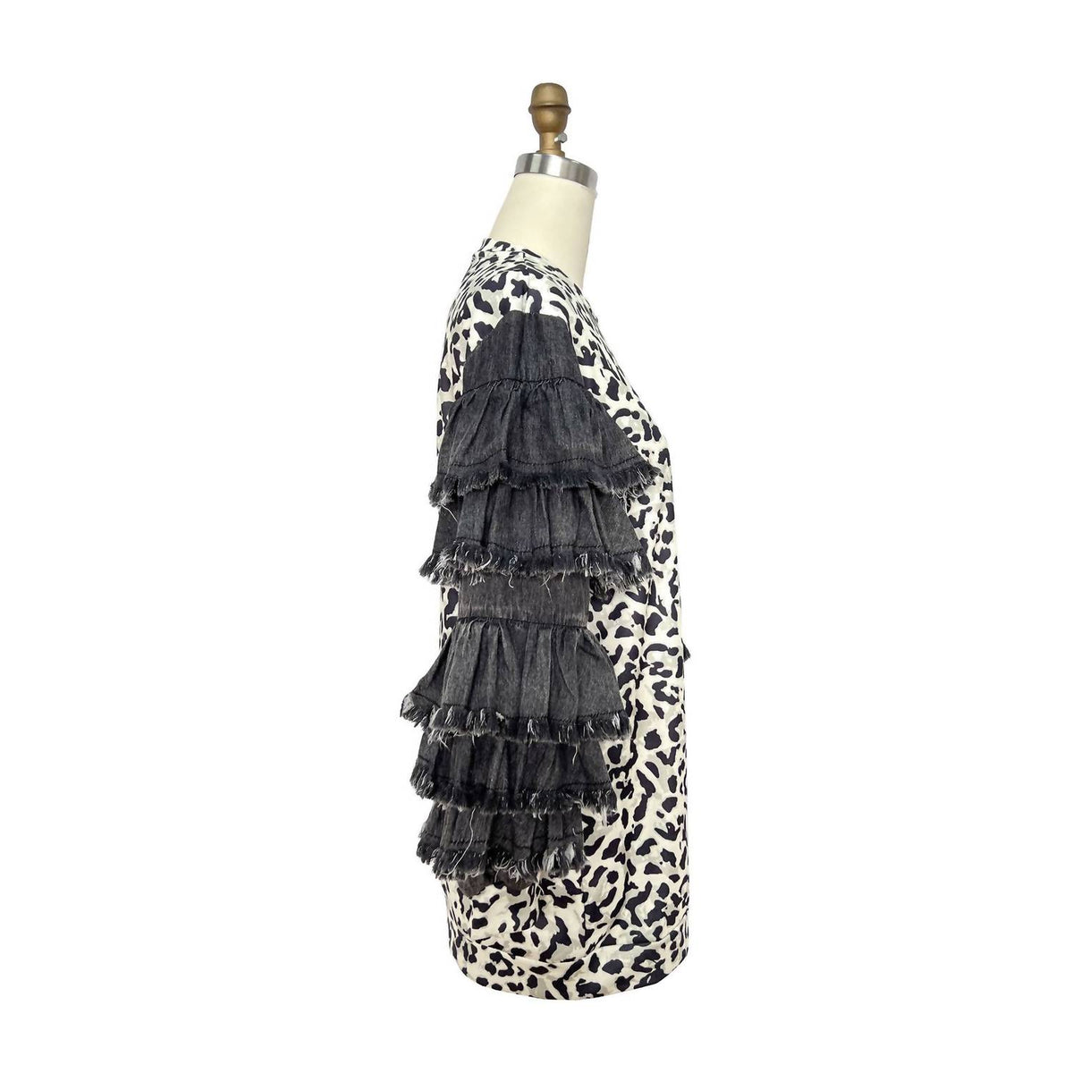 Women's Layers Ruffled Sleeves Mini Dress