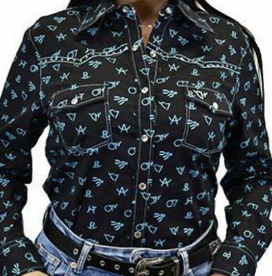 Cowboy Hardware - Women's Branding Irons Long Sleeve Print - Rack Hunt