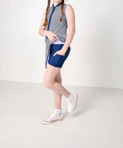 Girl's Thin Stripe Court Dress