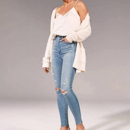 Ripped Ultra High Rise Super Skinny Jeans