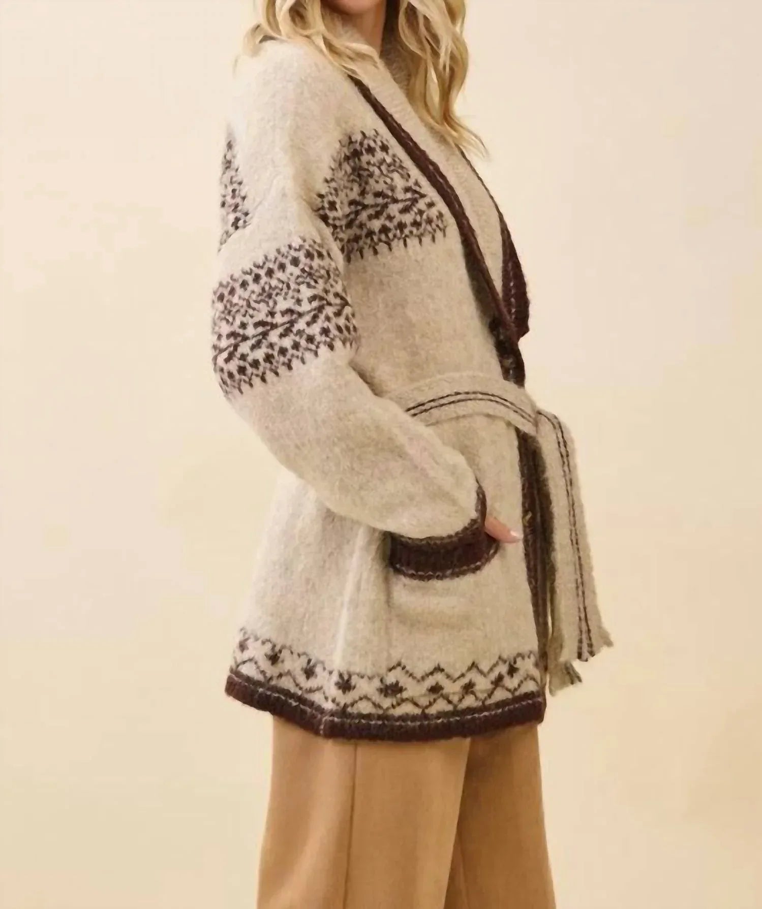 LOVELO - Fuzzy Knit Belted Cardigan - Rack Hunt