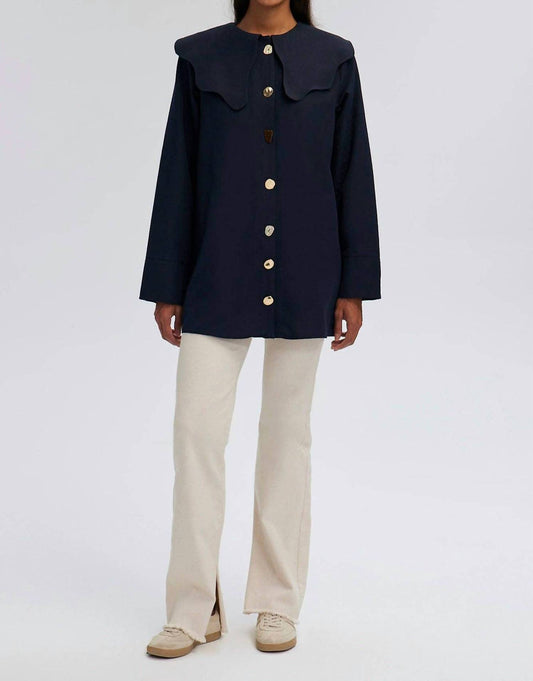 Wide Collar Poplin Shirt
