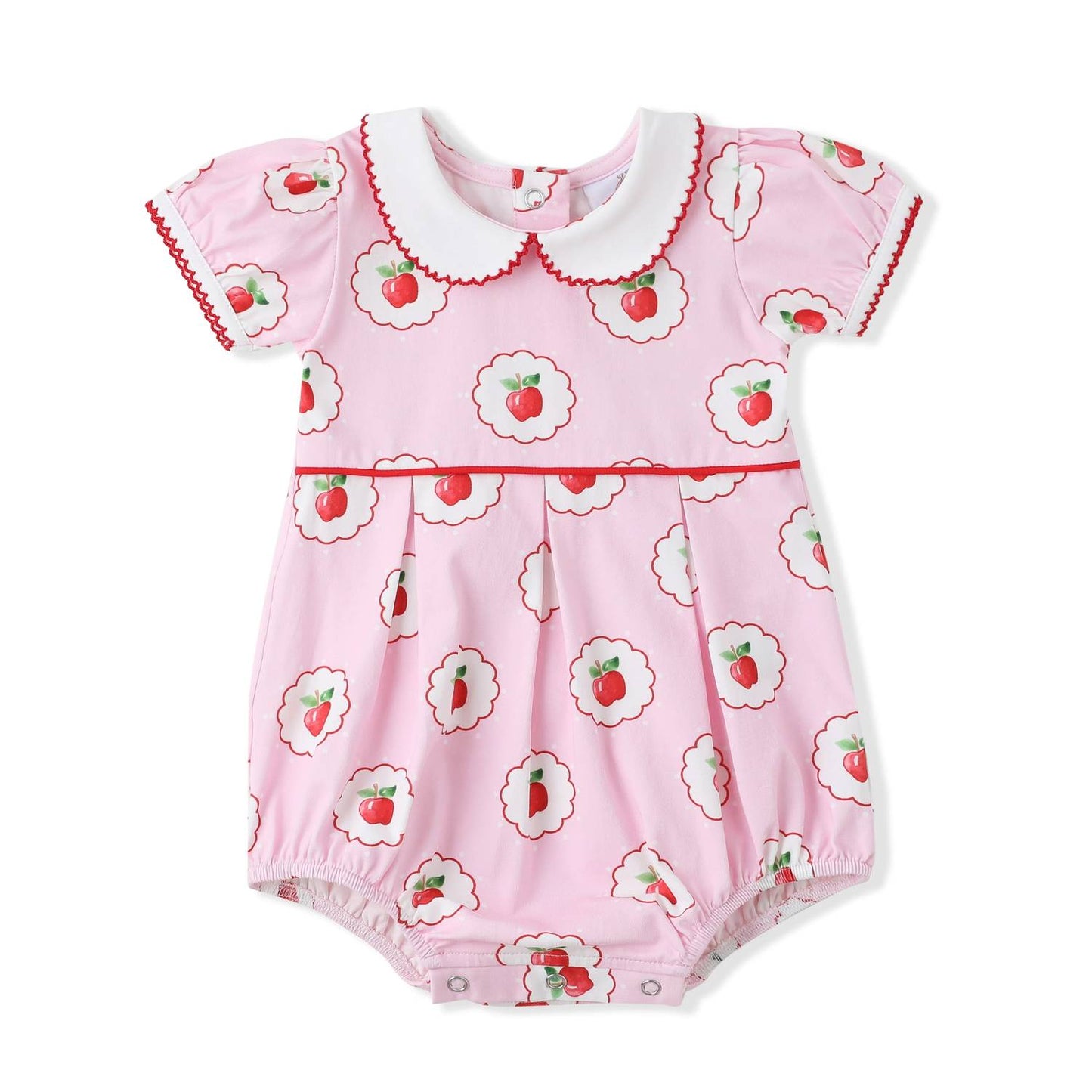 Kid's Apples Printed Proper Bubble Romper