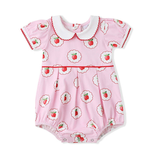 Kid's Apples Printed Proper Bubble Romper