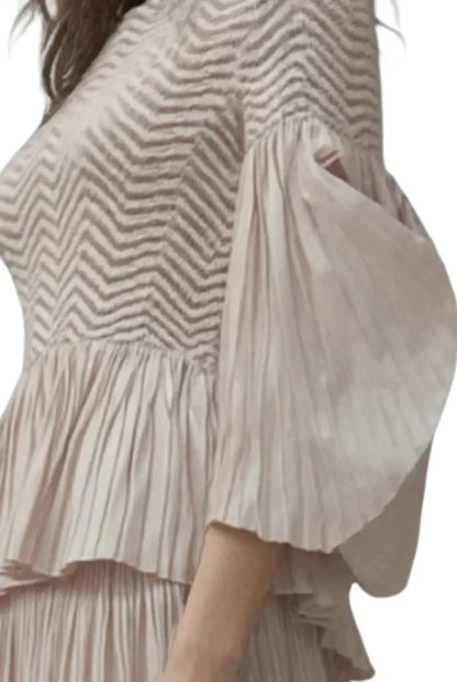 Ellyndale - Pleating Blouse Top With Tuck Sleeve - Rack Hunt