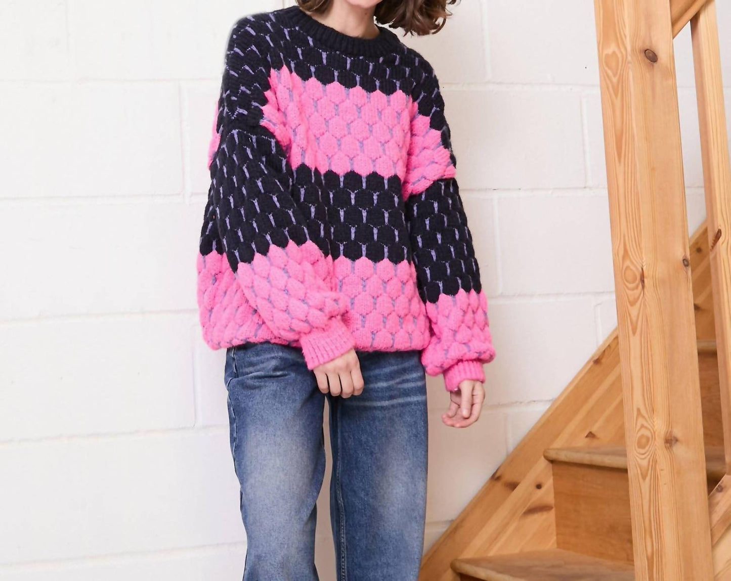 Marissa Stripe Bubble Stitch Sweater