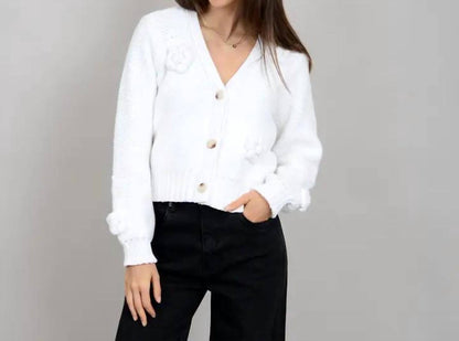 Lysandra Long Sleeve V-neck Cardi Top