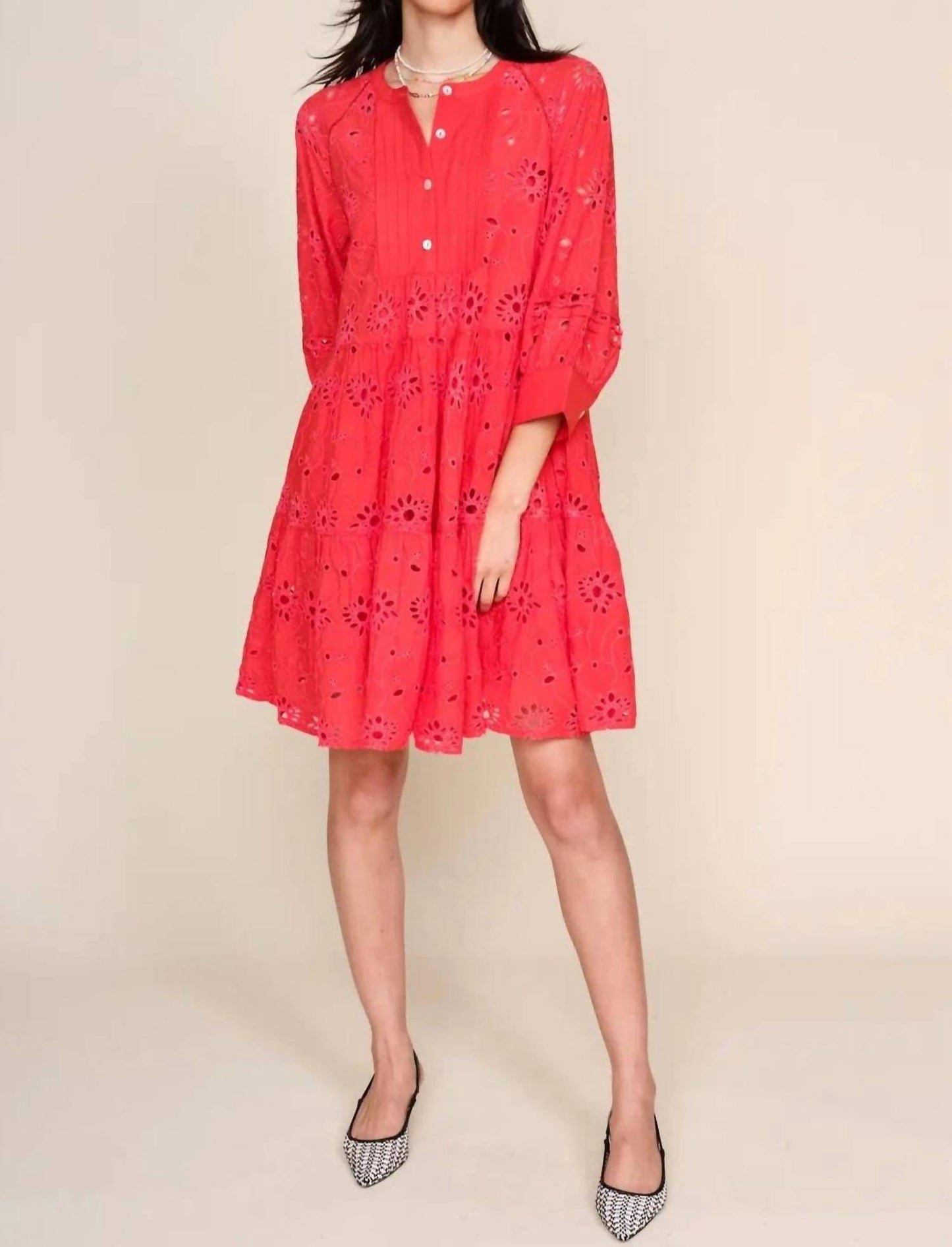 Yara Eyelet Mini Dress