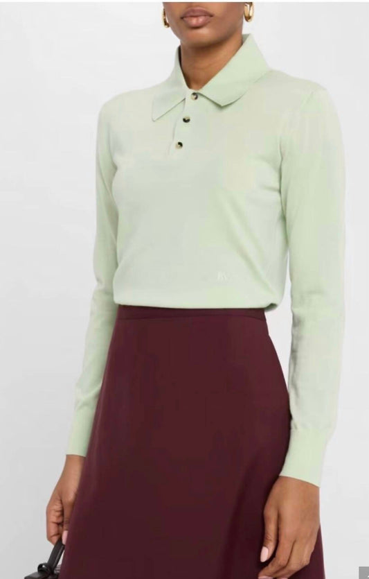 Long Sleeve Cashmere Polo Sweater