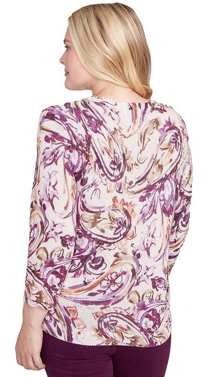 Missy Paisley Shimmer Sweater