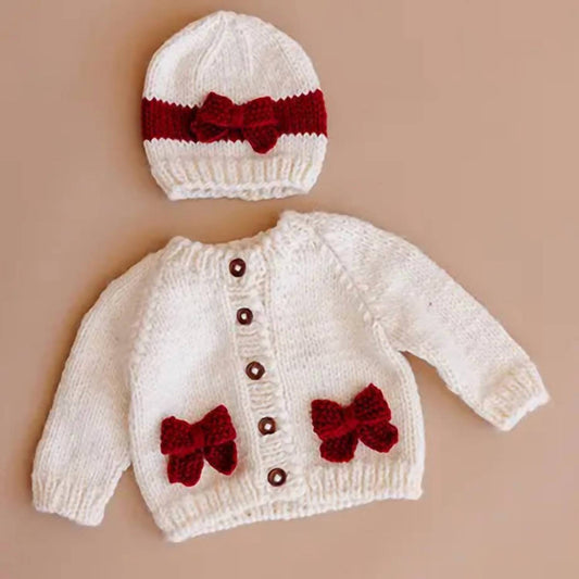 Kid's Cozy Knit Cardigan With Bow