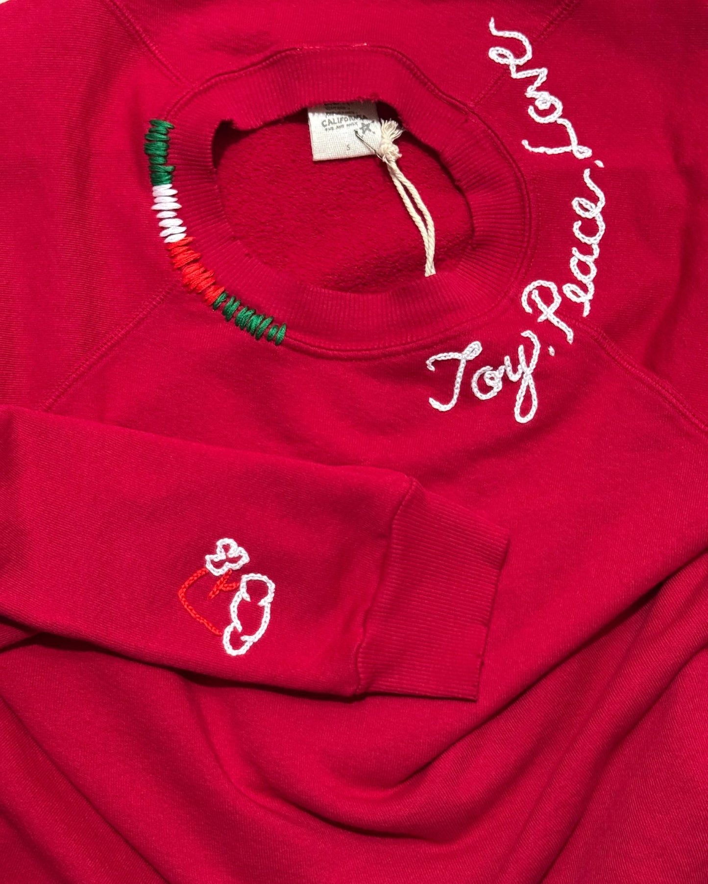 Joy Peace & Love Santa Crew Sweatshirt