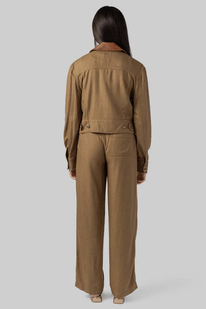 Derby Linen Cropped Utility Jacket