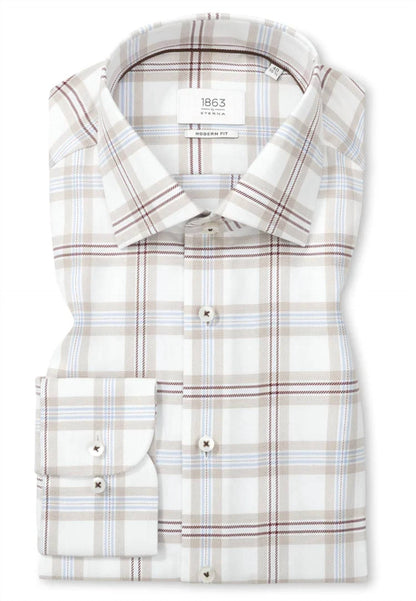 Premium Plaid Twill Modern Fit Dress Shirt