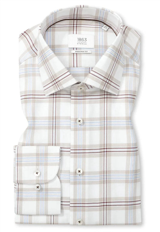 Premium Plaid Twill Modern Fit Dress Shirt