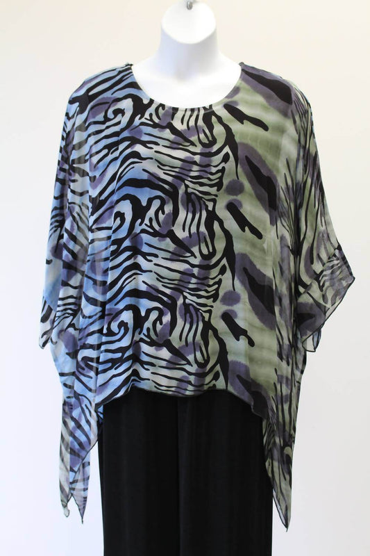 Sterling Styles - Women Wild Ombre Art to Wear Top - Rack Hunt -