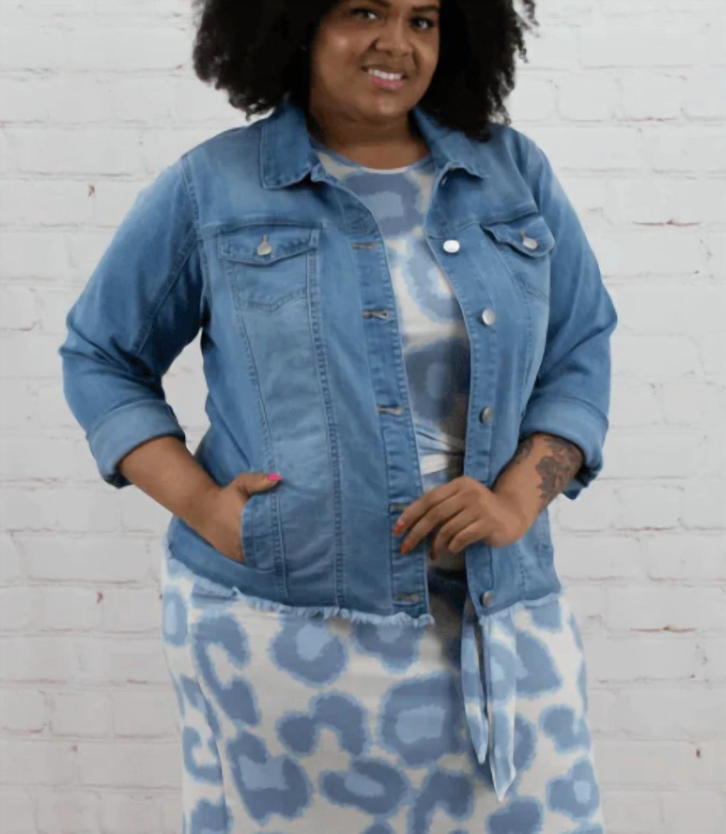 Spring Fling Denim Jacket - Plus
