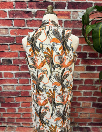 Women's Sunset Paisley Halter Blouse