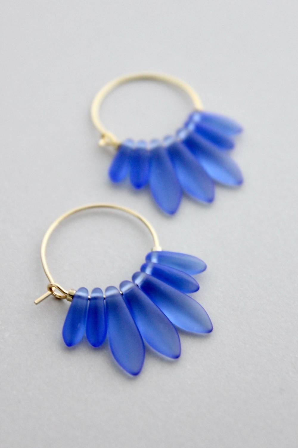 Women's Glass Hoop Earrings