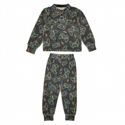 All-over Gaming Print T-shirt And Pajama Set