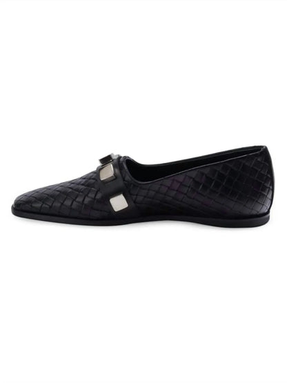 Costume National - Women's Studded Woven Leather Loafers - Rack Hunt
