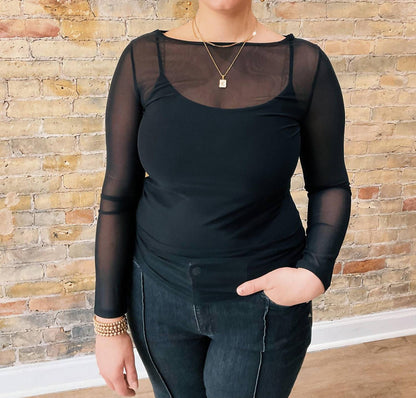 Sheer Long Sleeve Top