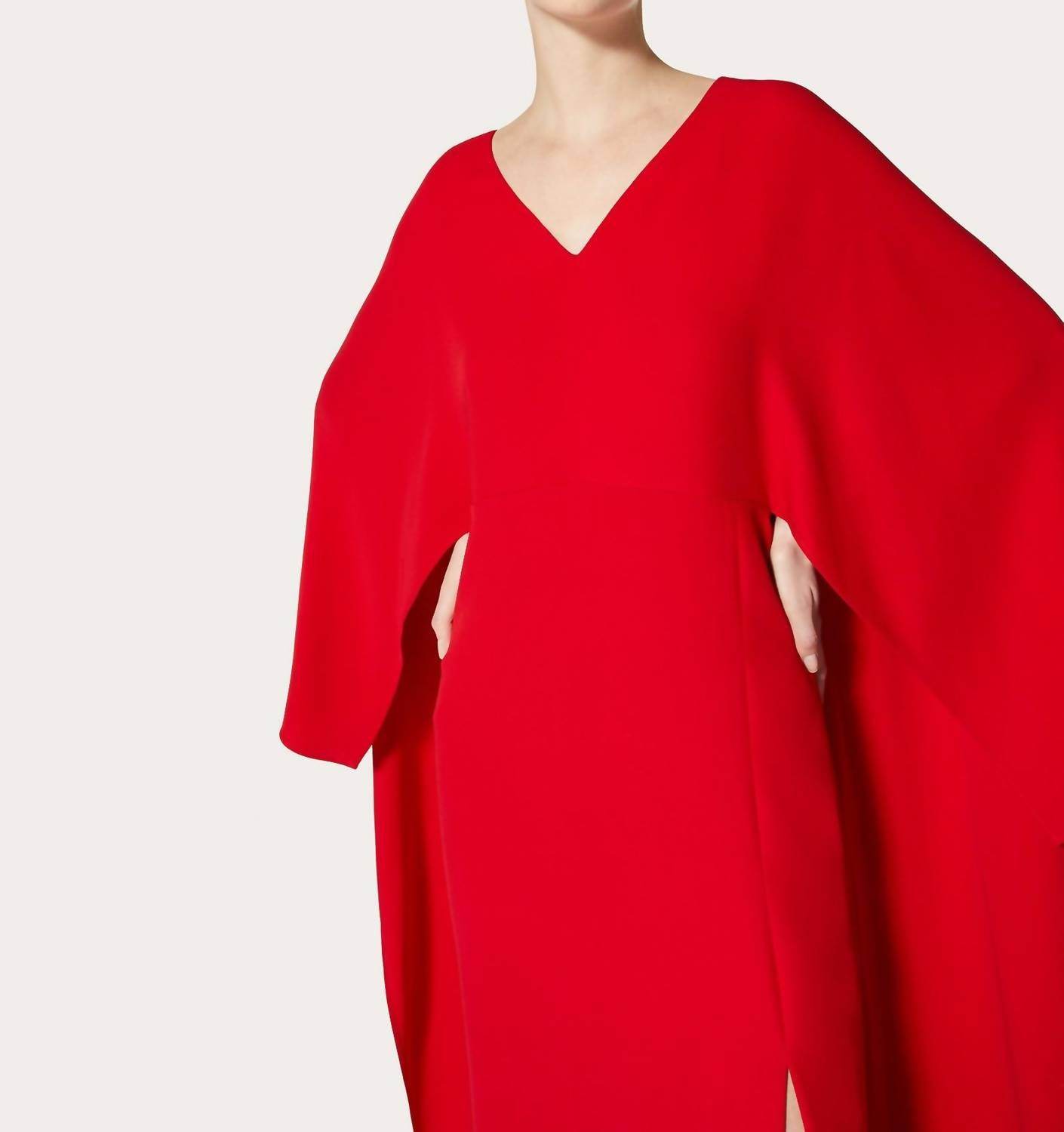 Valentino - Cady Silk Dress With Cape - Rack Hunt