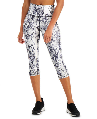 Print Embossed Cropped Leggings