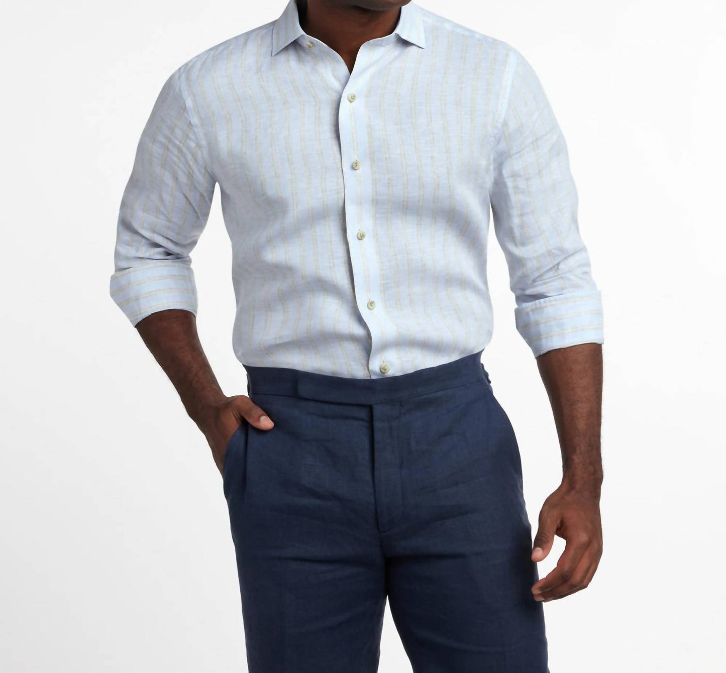 Linen Stripe Sport Shirt