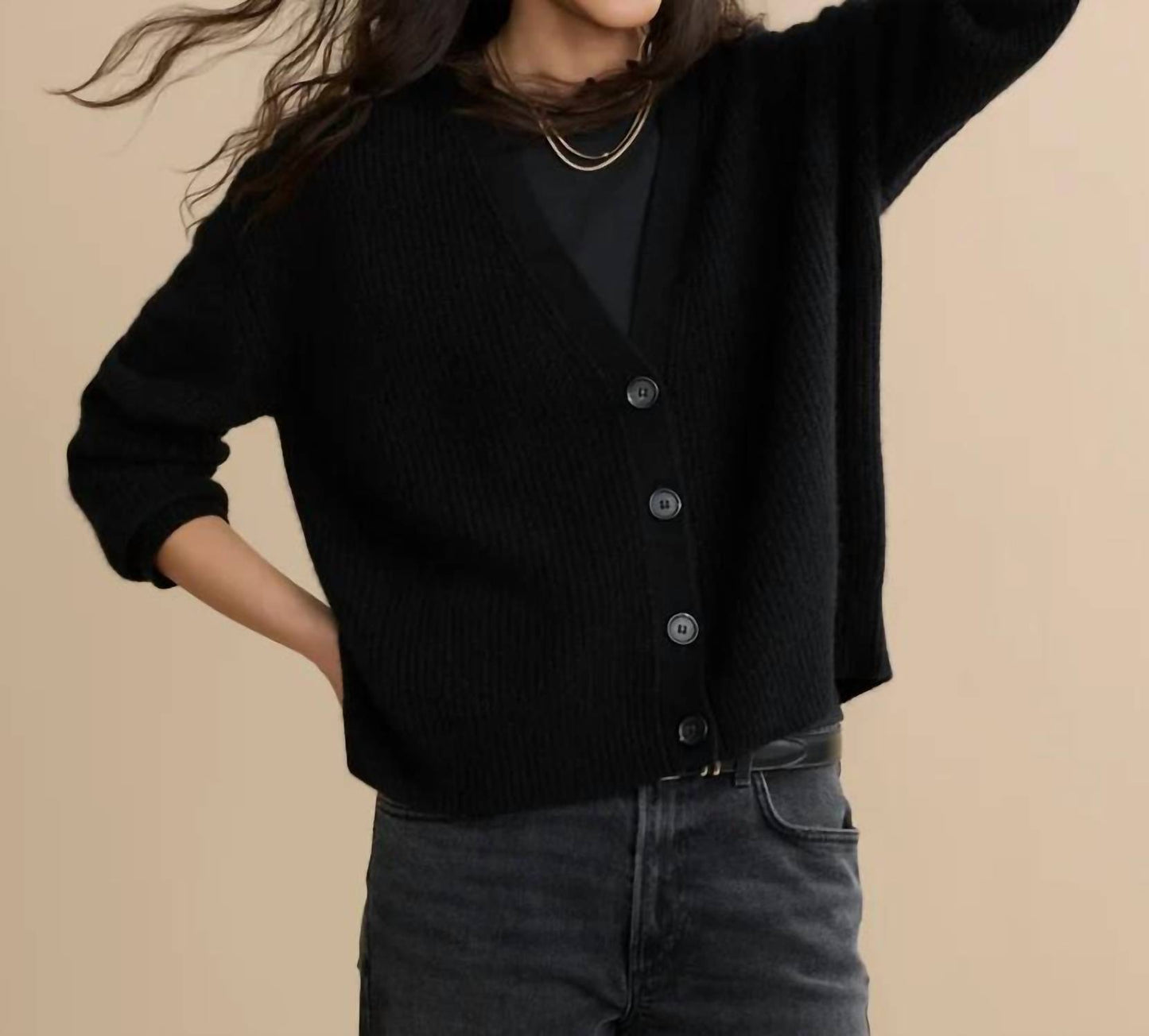 Cropped Cashmere Cocoon Cardigan