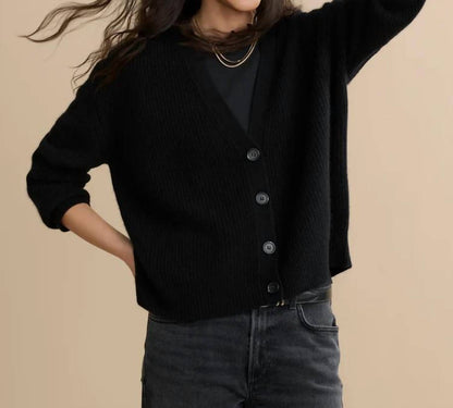 Cropped Cashmere Cocoon Cardigan