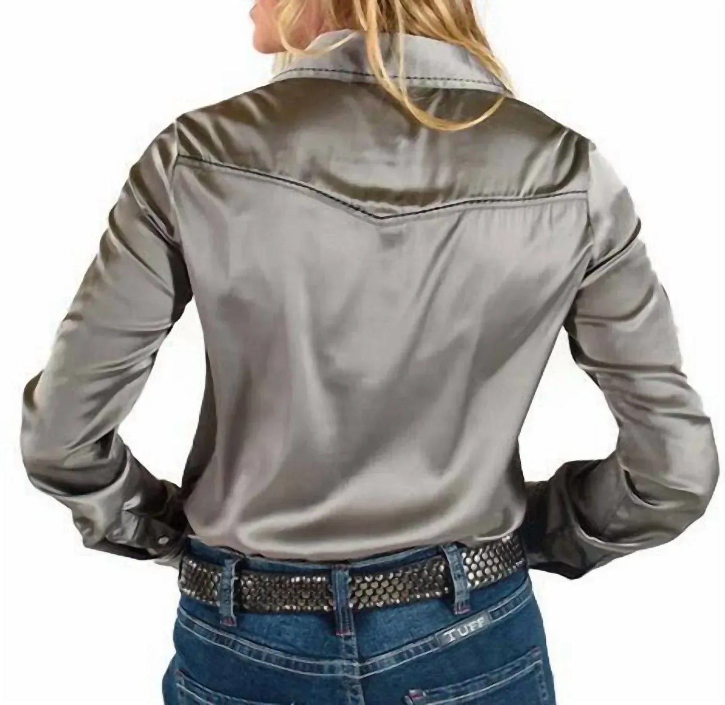 Cowgirl Tuff - Stretch Satin Long Sleeve Top - Rack Hunt