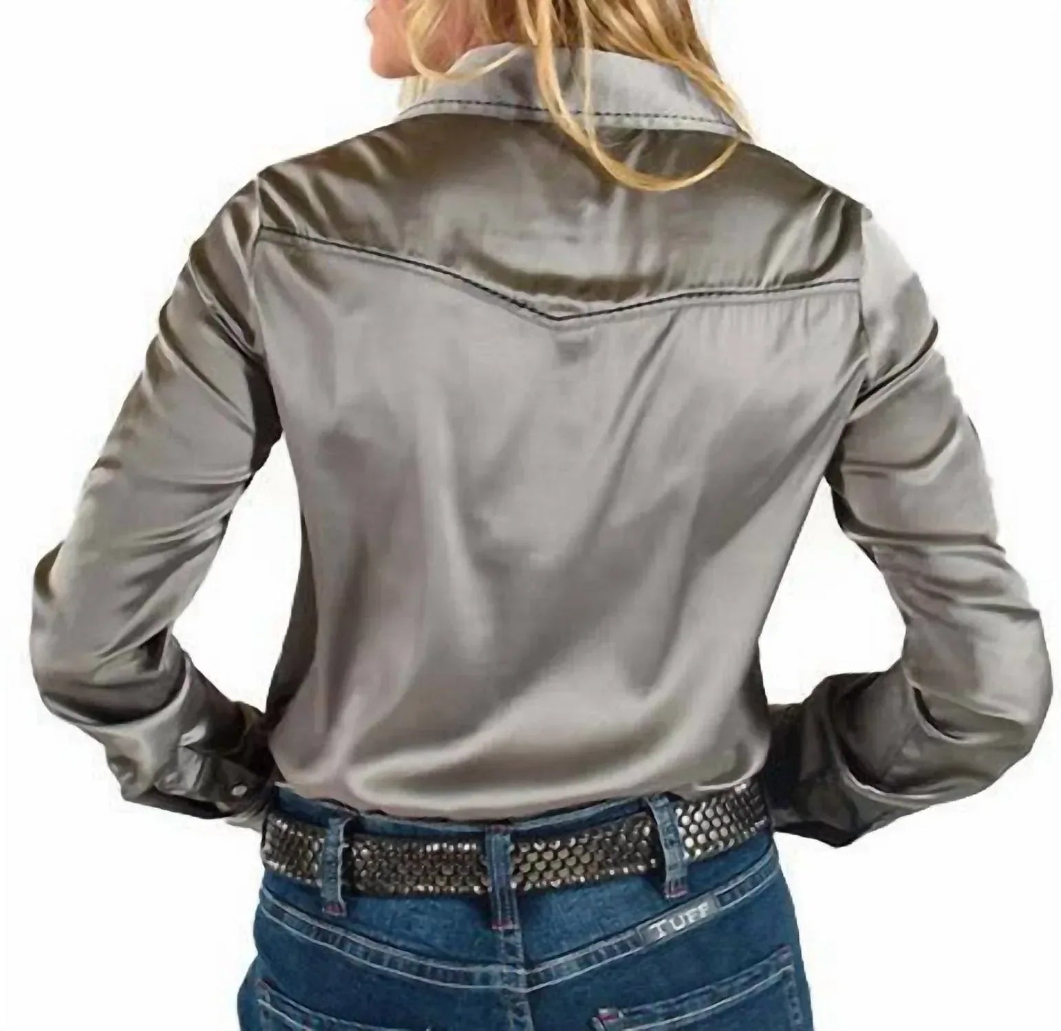 Cowgirl Tuff - Stretch Satin Long Sleeve Top - Rack Hunt