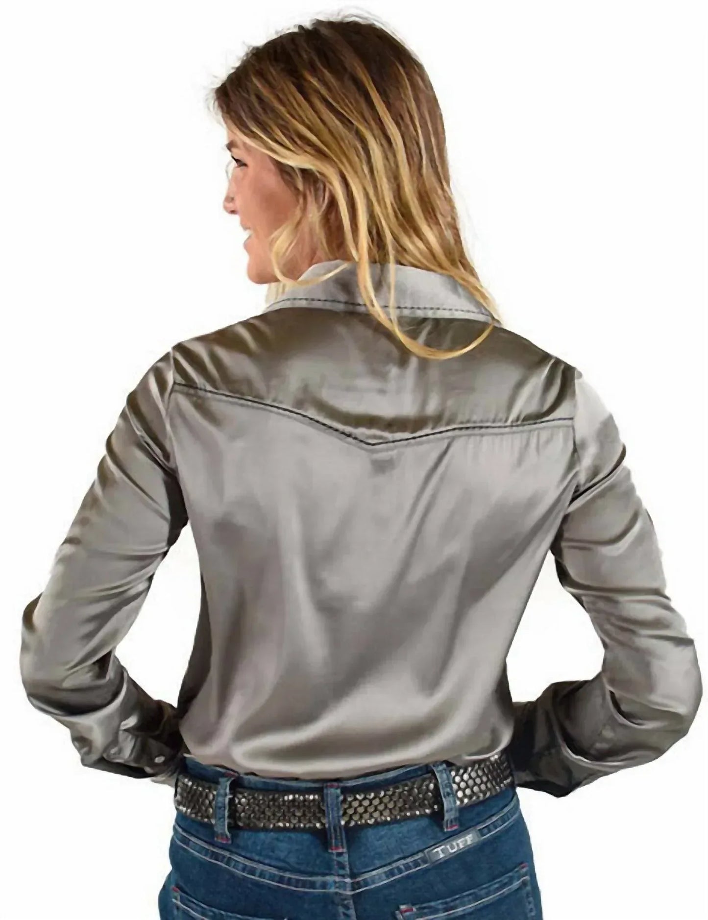 Cowgirl Tuff - Stretch Satin Long Sleeve Top - Rack Hunt