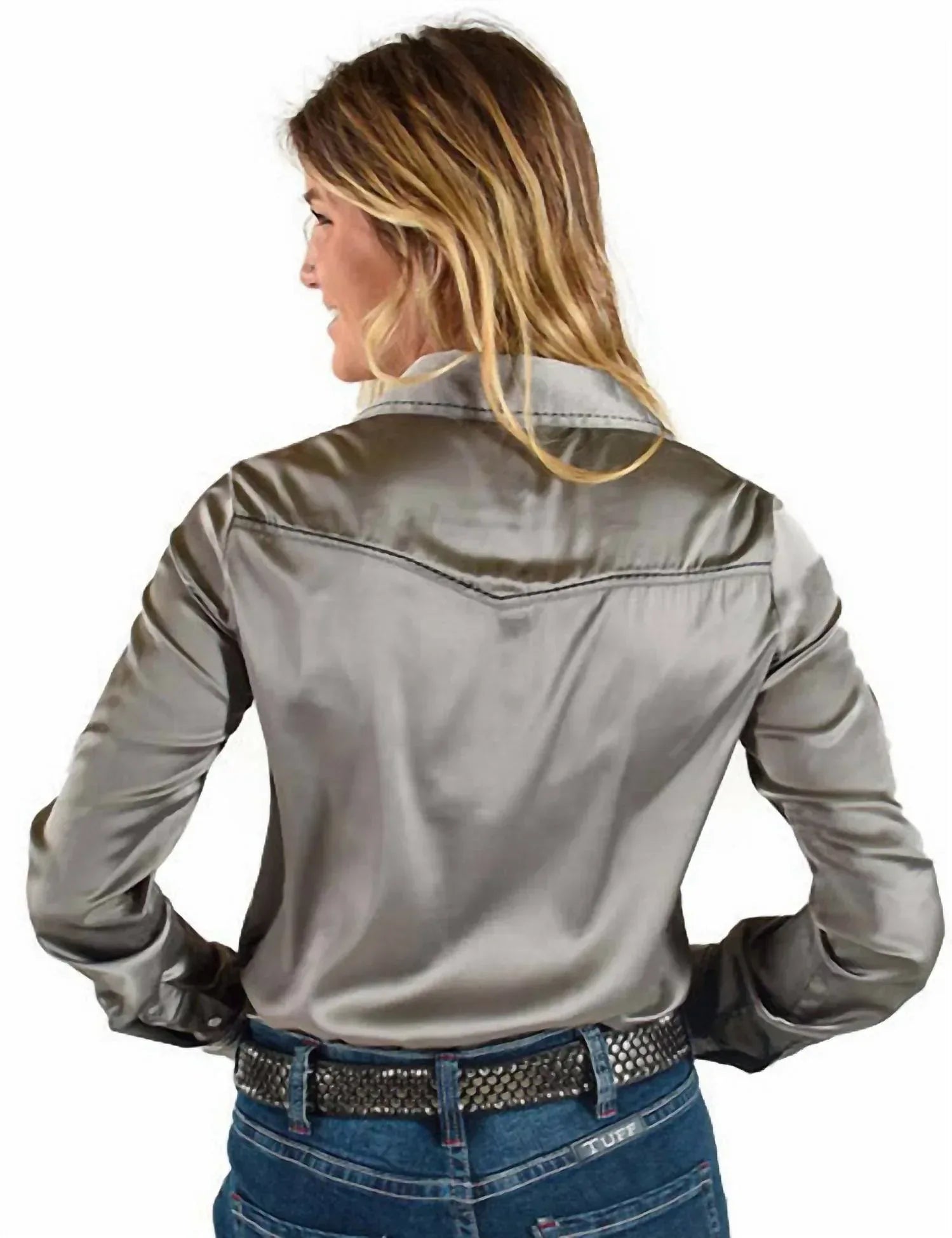 Cowgirl Tuff - Stretch Satin Long Sleeve Top - Rack Hunt