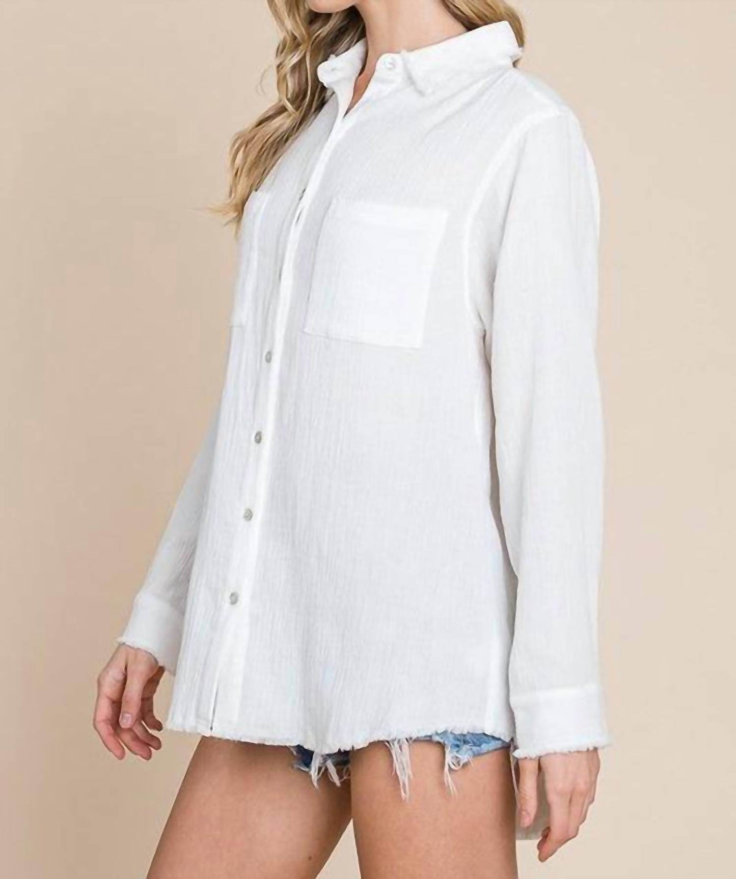 A Beauty by BNB - Fray Gauze Blouse Top - Rack Hunt