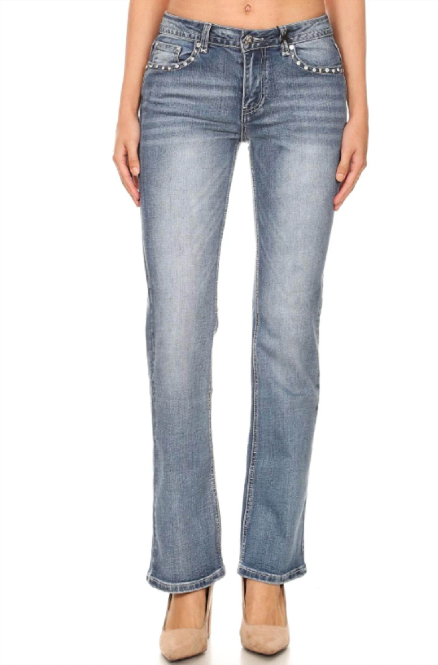 Bus Stop - Fearless Distressed Skull Jean - Rack Hunt -