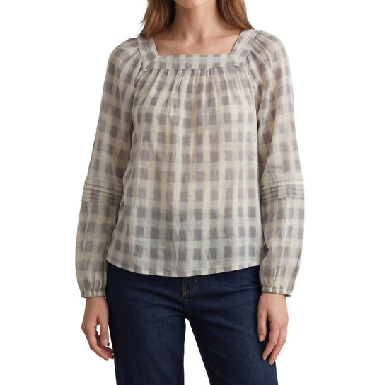 Plaid Long Sleeve Blouse