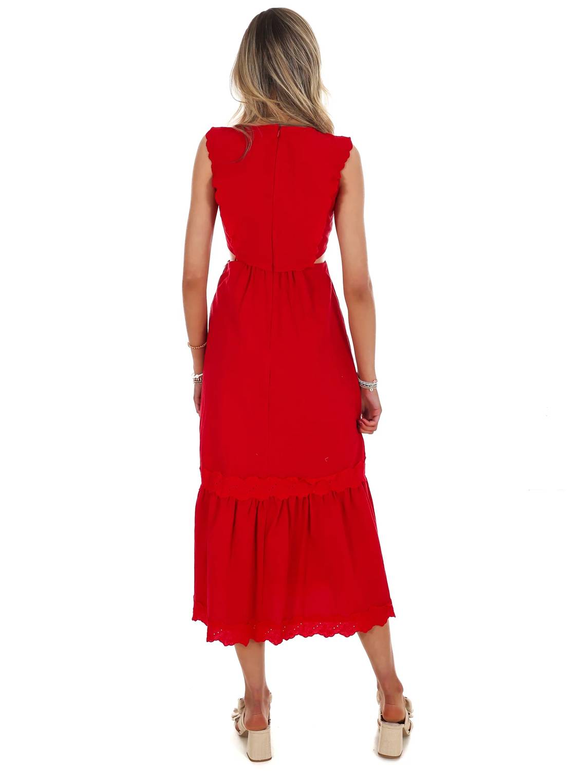 Women's Must Be Love Embroidered Cut Out Maxi Dress