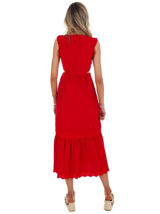 Women's Must Be Love Embroidered Cut Out Maxi Dress