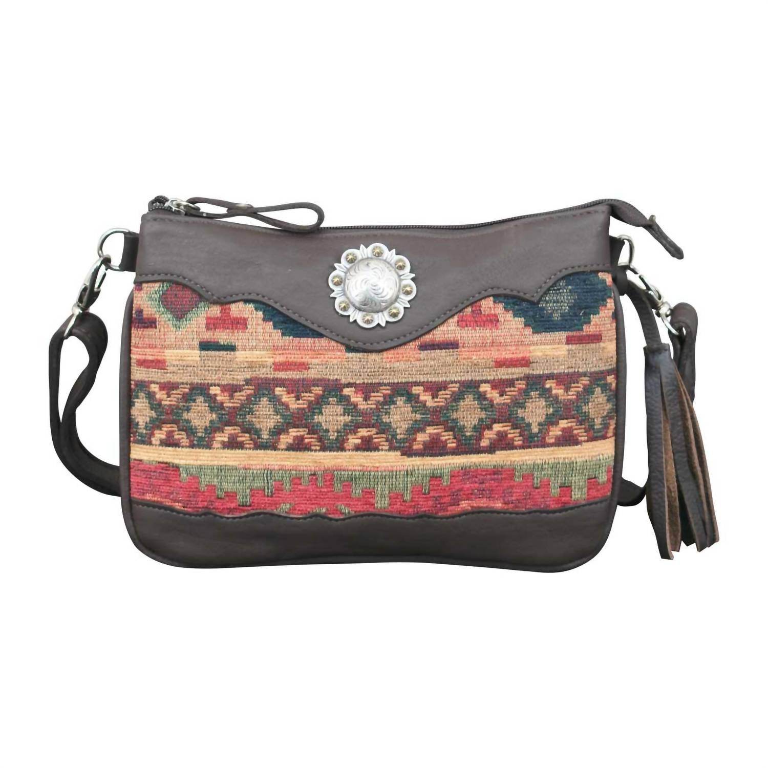 American West - Women's Hand Woven Santa Fe Tapestry Multi-compartment Crossbody - Rack Hunt