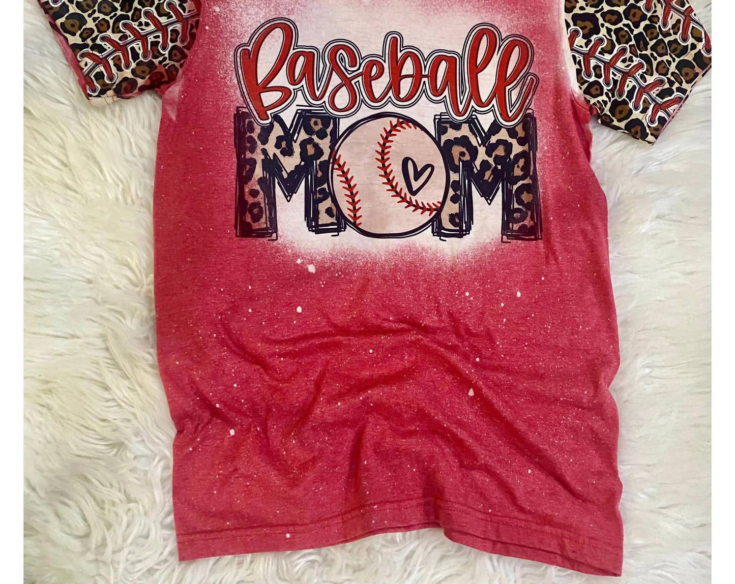 Women's Baseball Mom Bleached Graphic Tee
