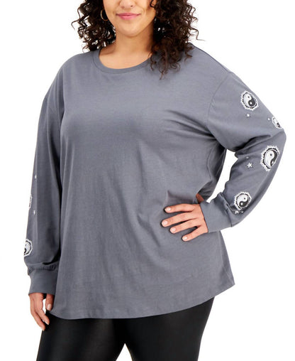 Women's Trendy Plus Size Yin Yang Graphic Top