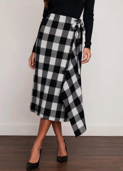 Gingham Knit Wrap Skirt