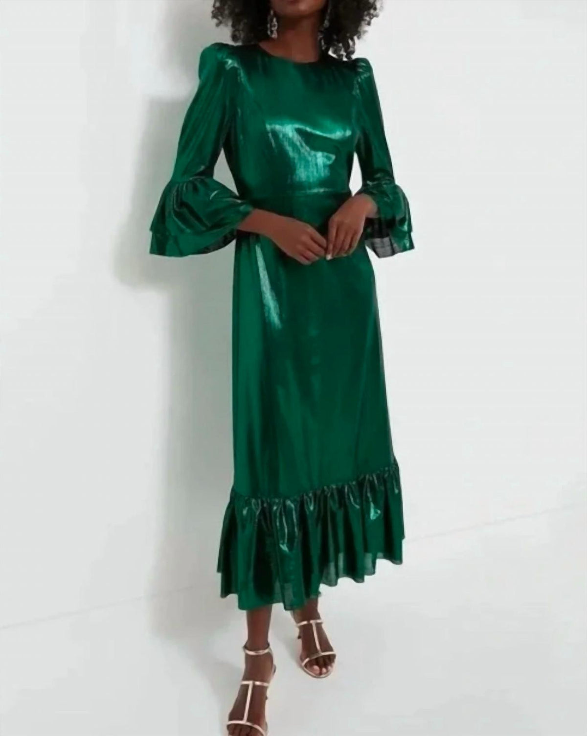 Lillith Crinkle Lurex Maxi Dress