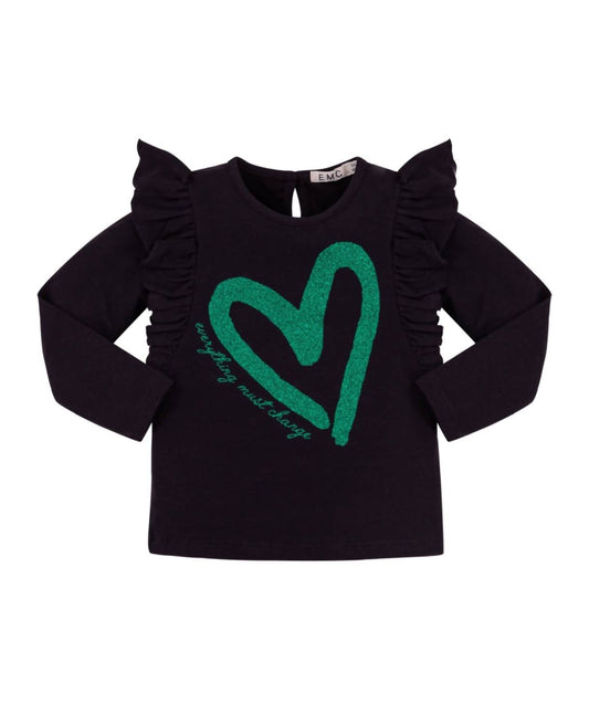 Girls' Long Sleeve Jersey Sparkle Graphic Tee