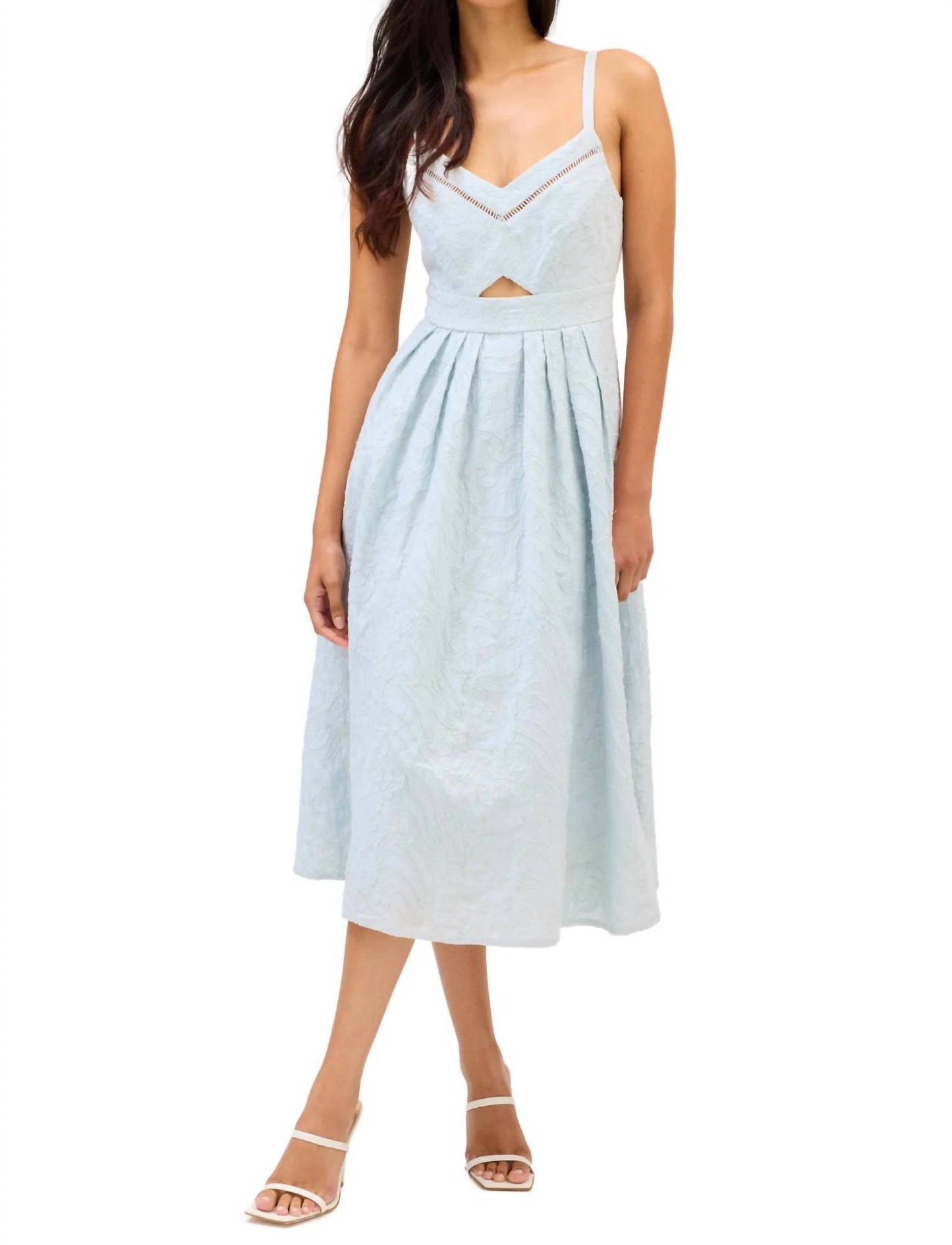 Embroidered Natalie Midi Dress