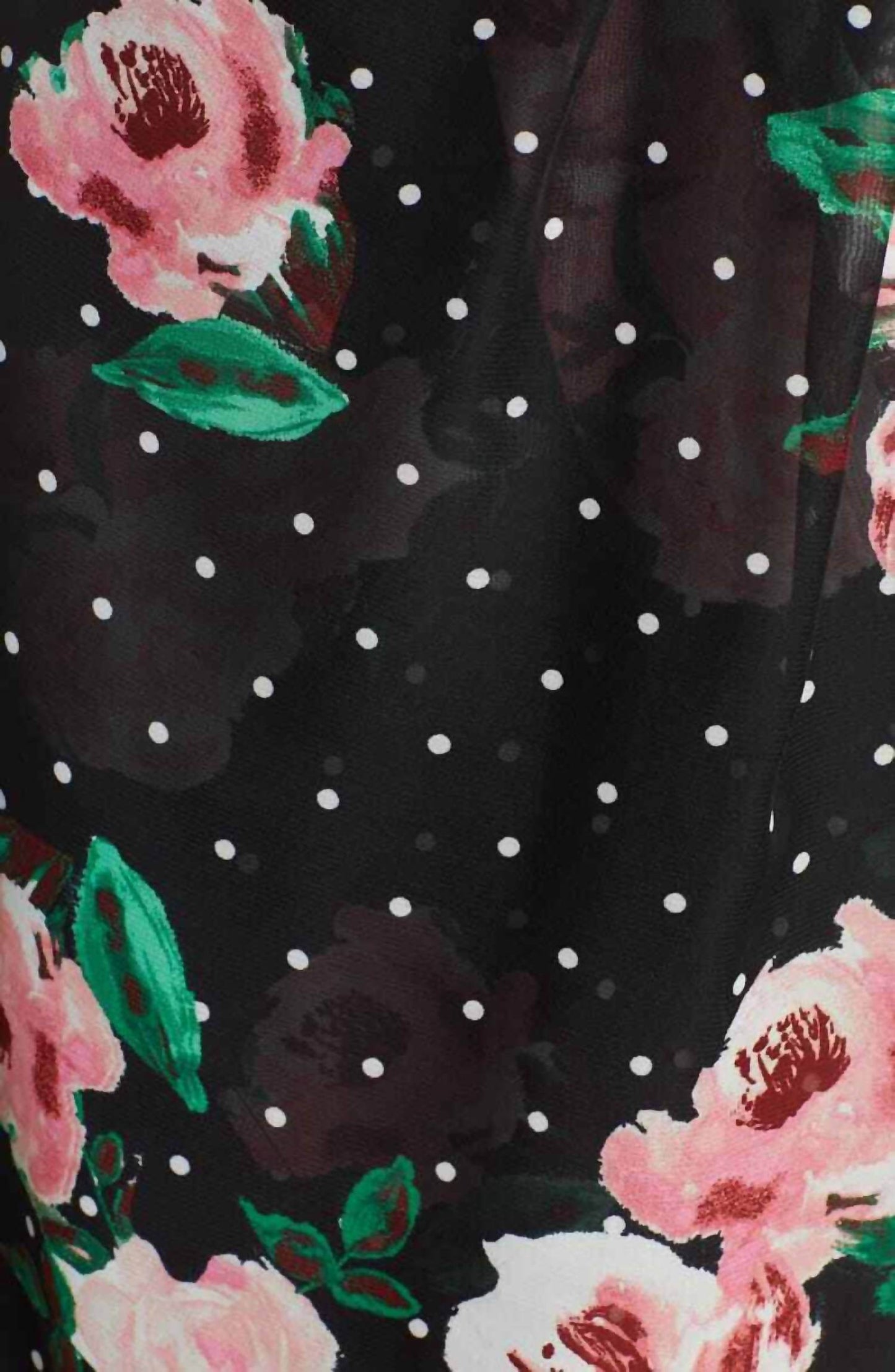 Julia Jordan - Faux Wrap Black Dots Floral High Low Chiffon Dress - Rack Hunt -