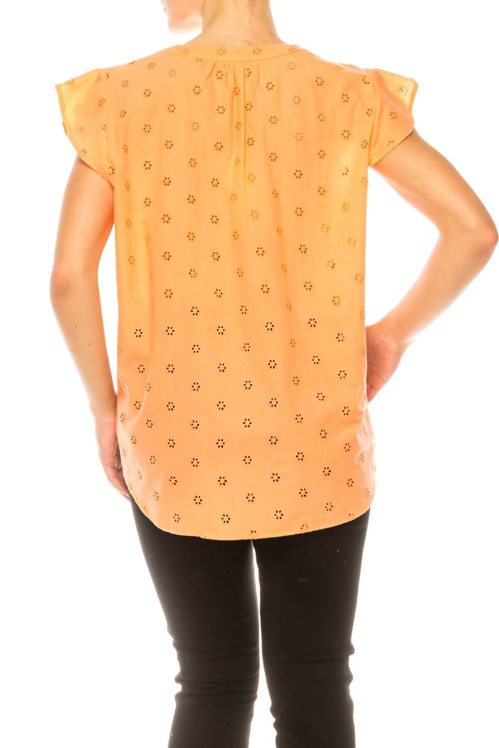 Grand & Greene - Floral Eyelet Cap Sleeve Top - Rack Hunt -